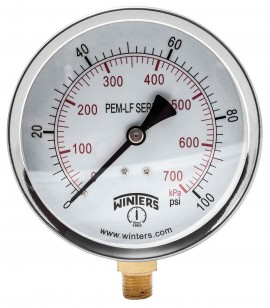Winters PEM291 Economy Gauge,  0 to 3000 psi/kPa-
