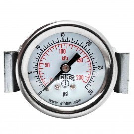 Winters PEU1400UC Economy Panel Mounted Gauge, 1/5&quot; Dial, 0-30 PSI/KPA, 1/8&quot; NPT-