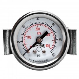 Winters PEU1401UC Economy Panel Mounted Gauge, 1.5&quot; Dial, 0-60 PSI/KPA, 1/8&quot; NPT-