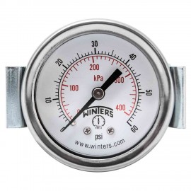 Winters PEU1404UC Economy Panel Mounted Gauge, 2" Dial, 0-60 PSI/KPA, 1/8" NPT-