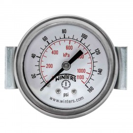 Winters PEU1409UC Economy Panel Mounted Gauge 2&quot; Dial, 0-160 PSI/KPA, 1/4&quot; NPT STD-