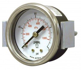 Winters PEU1421UC Economy Panel Mounted Gauge, 1/5&quot; Dial, 0-160PSI/KPA, 1/8&quot; NPT-