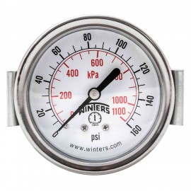 Winters PEU1440UC Economy Panel Mounted Gauge, 2.5&quot; Dial, 0-160PSI/KPA, 1/4&quot; NPT STD-