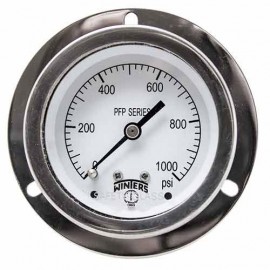 Winters PFP3776 Premium Stainless-Steel Liquid Filled Pressure Gauge for panel mounting, 30&amp;quot;/0/100 psi/kPa-