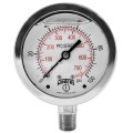 Winters PFQ121 Liquid Filled Stainless Steel Gauge, 2.5&amp;quot; Dial, 0-100 PSI/KPA, 1/4&amp;quot; NPT Bottom-