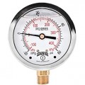 Winters PFQ1289 SS Liquid Filled Pressure Gauge, brass, 30&amp;quot;/0/100 psi/kPa-