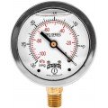 Winters PFQ801 Liquid Filled Brass Gauge, 2.5&amp;quot; Dial,  0-30&amp;quot; VACUUM, 1/4&amp;quot; NPT Bottom-