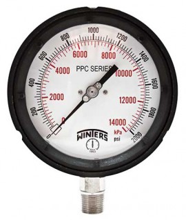 Winters PPC5046 Process Gauge, 0-200 psi/kPa, 1/4&amp;quot; NPT Bottom Connection-