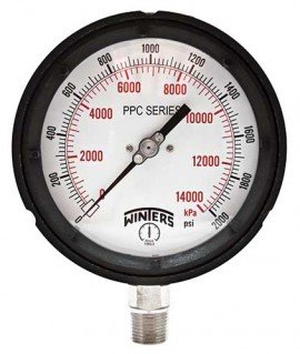 Winters PPC5465 Process Gauge, 0-160 psi/kPa, 1/2&amp;quot; NPT Back Connection-
