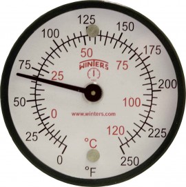 Winters TMT7412 Surface Magnetic Thermometer, 0 to 250&amp;deg;F (-20 to 120&amp;deg;C)-