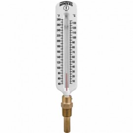 Winters TSW172 Hot Water Thermometer, 8&amp;quot; Scale, 40 to 280&amp;deg;F (5 to 135&amp;deg;C), Straight-
