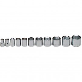 Wright Tool 379 Standard Socket Set, 3/8&amp;quot; drive, 8-point, 11-piece-
