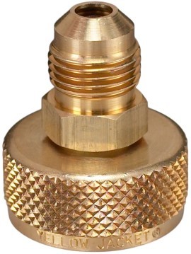 Yellow Jacket 19105 Drum Adaptor, 3/4&amp;quot; NPS Cylinder Adapter with 1/4&amp;quot; Male flare-