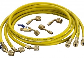 Yellow Jacket 25199 HAVBV-1200 100&#039; Yellow Hose with FlexFlow valve, PLUS II&amp;trade; 1/4&amp;quot;-