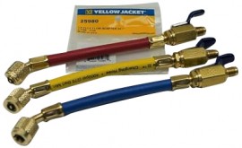 Yellow Jacket 25980 1/4&amp;quot; RYB FlexFlow Adapter Hose Set, 3-pack-