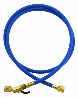 Yellow Jacket 29260 Plus II&amp;trade; Hose with 1/4&amp;quot; compact ball valve fittings, 60&amp;quot;, blue-