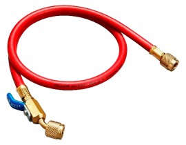 Yellow Jacket 29710 Plus II&amp;trade; Hose with 1/4&amp;quot; compact ball valve fittings, 10&#039;, red-