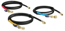 Yellow Jacket 29805 Plus II&amp;trade; Hose with 1/4&amp;quot; compact ball valve fittings, 60&amp;quot;, black, 3-pack-