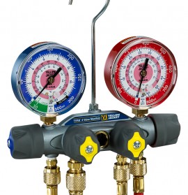 Yellow Jacket 40193 Manifold and gauges with three NHA hoses, 48&amp;quot;-
