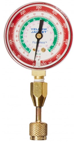 Yellow Jacket 40331 Red pressure gauge, 0 to 500 psi, &amp;deg;F, for R-12, R-22, and R-502-