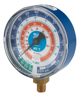 Yellow Jacket 40335 Blue compound gauge, 0 to 500 psi, &amp;deg;F, for R-22, R-404A, and R-410A-