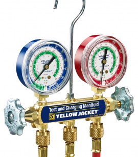 Yellow Jacket 41385 Bar Manifold/Couplers, R134A Refrigerant-