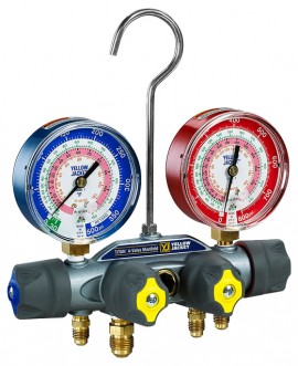 Yellow Jacket 41784 Series 41 Manifold only with 5/16&amp;quot; anchor and service fittings, MPa, R-32/410A, &amp;deg;C-