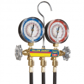 Yellow Jacket 42041 2-Valve Brass Charging Manifold-