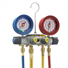 Yellow Jacket 46094 Brute II 4-Valve Aluminum Manifold with 60" Hoses-