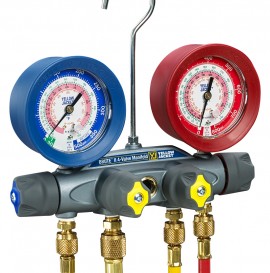 Yellow Jacket 46145 BRUTE II &amp;reg; Manifold only, R/B gauges, KPa/psi, R22/134a/404A, &amp;deg;C-
