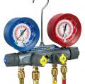 Yellow Jacket 46145 BRUTE II &amp;reg; Manifold only, R/B gauges, KPa/psi, R22/134a/404A, &amp;deg;C-