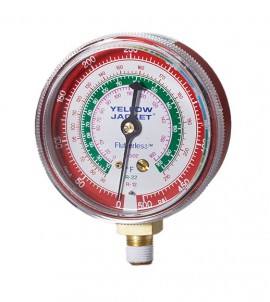 Yellow Jacket 49001 Manifold Gauge, 2 1/2&amp;quot;, red pressure, 0 to 500 psi, R-12/22/502 (&amp;deg;F)-
