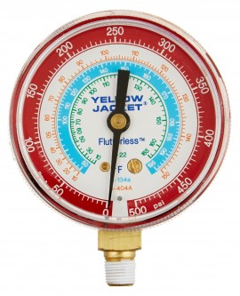 Yellow Jacket 49027 Manifold Gauge, 2-1/2&amp;quot;, red pressure, kg/cm2 &amp; psi, R-12/22/502, &amp;deg;C-