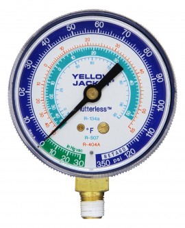 Yellow Jacket 49032 Manifold Gauge, 2-1/2&amp;quot;, blue compound, bar &amp; psi, R-22/134a/407C, &amp;deg;C-