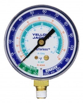 Yellow Jacket 49058 Manifold Gauge, 2-1/2&amp;quot;, blue compound, kg/cm2 &amp; psi, R-134a/404A/507, &amp;deg;C-