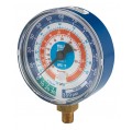 Yellow Jacket 49160 Dry Manifold Gauge, 3-1/8&amp;quot;, blue compound, bar/psi, R-32/410A, &amp;deg;F and &amp;deg;C-