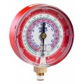 Yellow Jacket 49163 Dry Manifold Gauge, 3-1/8&amp;quot;, red pressure, bar/MPa, R134a/404A/407C, &amp;deg;C-