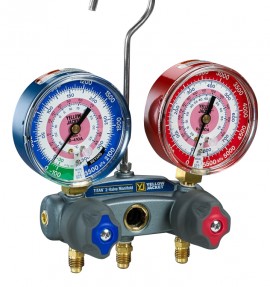 Yellow Jacket 49813 TITAN&amp;reg; 2-Valve Test and Charging Manifold 49814 with 60&amp;quot; PLUS II&amp;trade; 5/16&amp;quot; x 5/16&amp;quot; RYB, R/B gauges, kPa/psi, R32/410A, &amp;deg;F and &amp;deg;C-