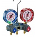 Yellow Jacket 49813 TITAN&amp;reg; 2-Valve Test and Charging Manifold 49814 with 60&amp;quot; PLUS II&amp;trade; 5/16&amp;quot; x 5/16&amp;quot; RYB, R/B gauges, kPa/psi, R32/410A, &amp;deg;F and &amp;deg;C-
