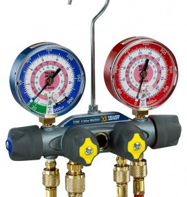 Yellow Jacket 49964 TITAN &amp;reg; 4-Valve Test and Charging Manifold only, R-32/410A, 5/16 3/8 5/16 5/16&amp;quot; fittings, bar/psi, &amp;deg;F &amp;deg;C-