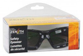 Zenith SDN708R Z2500 Series Safety Glasses with Foam Gasket and Box, Smoke Frame/Lens-