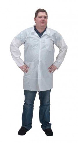 Zenith SEC825 Microporous/Polypropylene Lab Coat, 2 Snap Pockets, XX-Large-