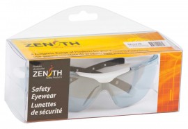 Zenith SEI527R Z1500 Series Safety Glasses with Box, White Frame, Indoor/Outdoor Mirror Lens-
